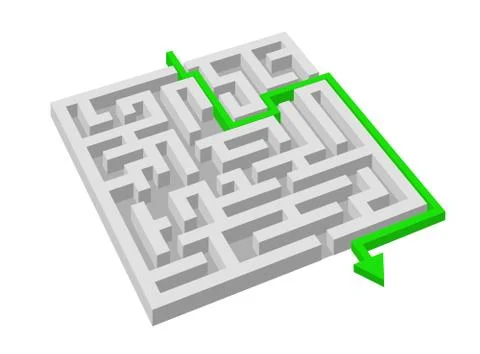 Labyrinth - maze puzzle concept 스톡 일러스트