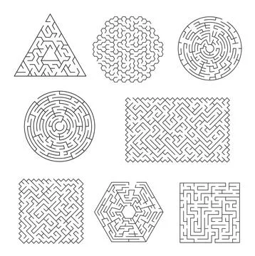 Labyrinth maze riddle with line patterns 스톡 일러스트