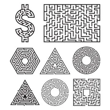 Labyrinth maze symbol shape vector illustration. Stock Illustration