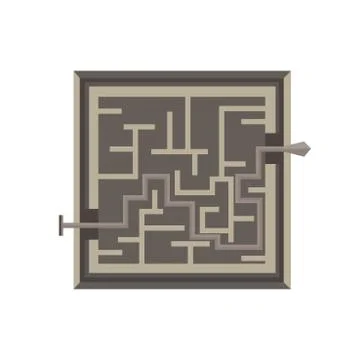 Labyrinth maze vector game illustration isolated exit icon shape Stock Illustration