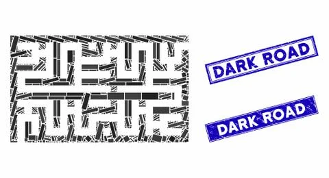 Labyrinth Mosaic and Scratched Rectangle Stamps イラスト素材