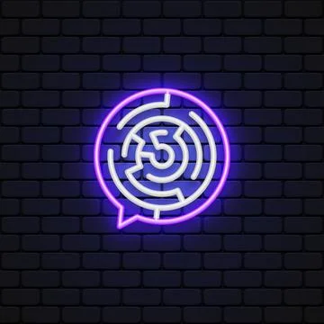 Labyrinth Neon icon. Elements of web in neon style icons. Simple icon for イラスト素材