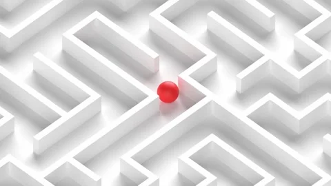 Labyrinth or maze 3d animation satisfying, can represent problem solving Stock Footage 249549668
