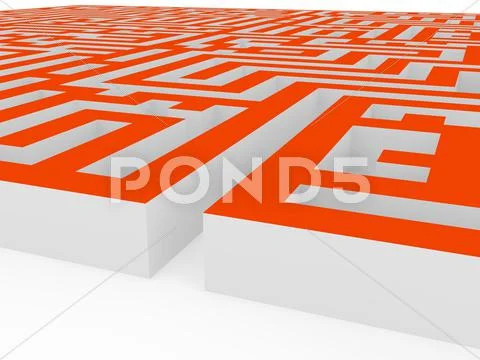 Labyrinth over white background Stock Illustration