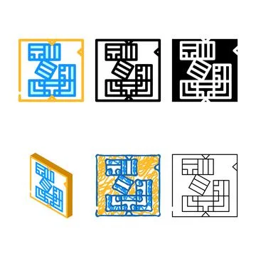 Labyrinth pack game color icon vector Stock-Illustration