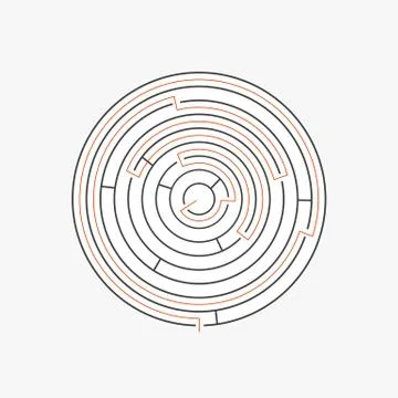 Labyrinth pattern with path to exit Illustrazione stock