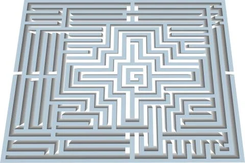 Labyrinth in perspective Stock Illustration