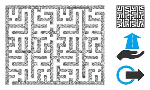 Labyrinth Polygonal Web Vector Mesh Illustration Illustrazione stock