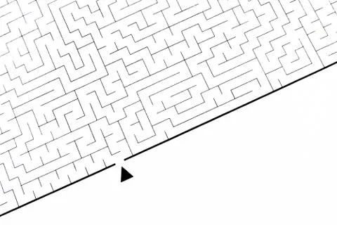 Labyrinth as problem solving (textured with rough paper) Illustrazione stock