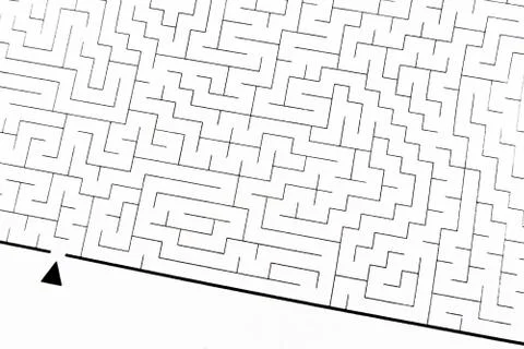 Labyrinth as problem solving (textured with rough paper) 스톡 일러스트