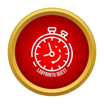 Labyrinth quest stopwatch icon indicating time pressure Stock Illustration