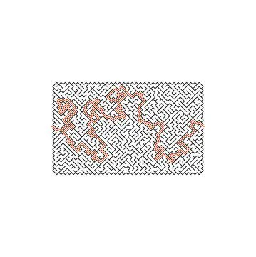Labyrinth rectangle maze game with clue or key 스톡 일러스트