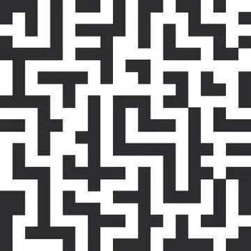 Labyrinth seamless pattern. The black lines on white background. Vector Illustrazione stock