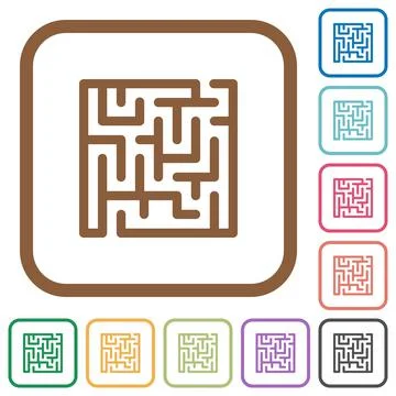 Labyrinth simple icons Stock Illustration