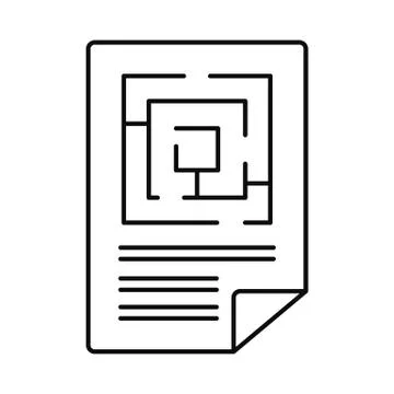 Labyrinth solution icon, outline style 스톡 일러스트