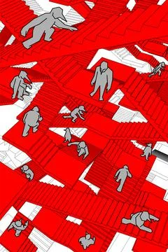 Labyrinth of stairs Stock Illustration