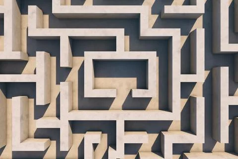 Labyrinth structure. Aerial view. No people. Foto stock