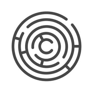 Labyrinth Thin Line Vector Icon Stock Illustration