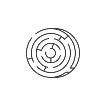 Labyrinth Thin Line Vector Icon. Stock Illustration