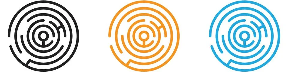 Labyrinth vector logo set collection for web app ui Stockillustratie