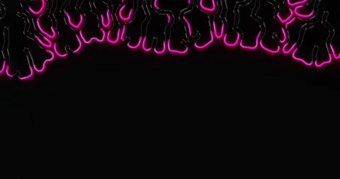 Labyrinth-like warp pattern filling the black backfround, luminous neon pink rou Video stock 278735089