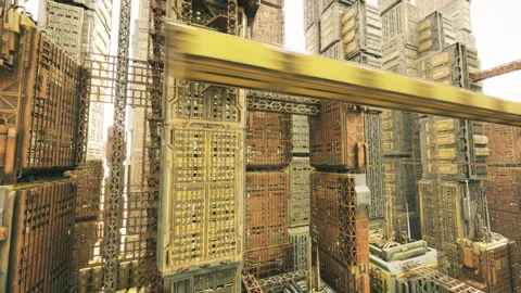 Labyrinthine mechanical designs evoke tension and visual intrigue Stock Footage 339619397