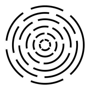 LabyrinthVector maze or labyrinth icon isolated on white background. Illustrazione stock