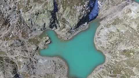 Lac Blanc in Chamonix from the top by dron at a sunny day. Stock-Footage 118958153