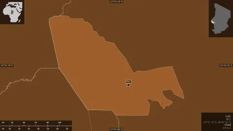 Lac, Chad. Patterned solids with lakes and rivers イラスト素材