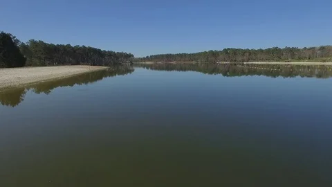 Lac de Clarens in Casteljaloux, seen by drone Stock Footage
