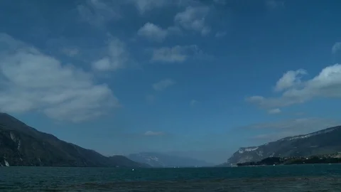 Lac du Bourget Tilt Down Stock Footage 69869469