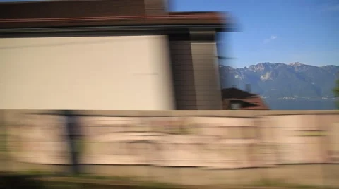 Lac Leman view from Moving train Stock Footage 51666808