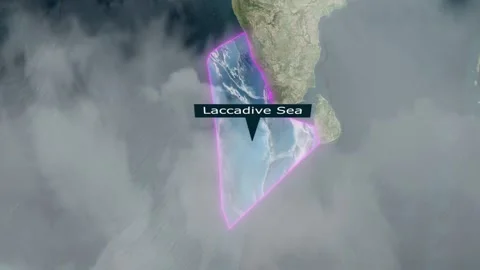Laccadive Sea Map - Clouds Effect Stock-Footage 267797896