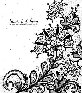 Lace background with a place for text. Stock Illustration