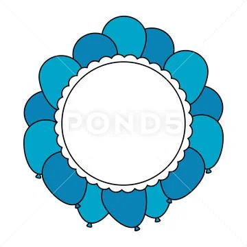 Lace with balloons helium floating Stock Illustration