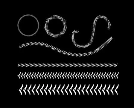 Lace from a baseball on a white background Stock Illustration