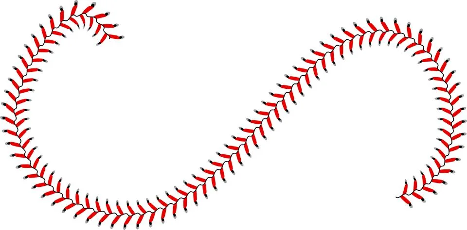Lace from a baseball on a white background Stock Illustration