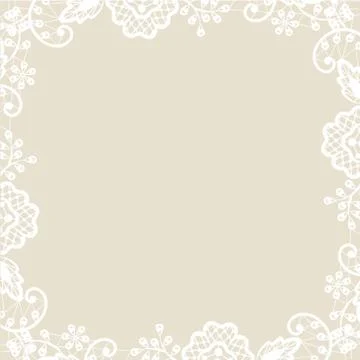 Lace on beige background Stock Illustration