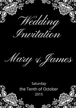 Lace on black background Stock Illustration