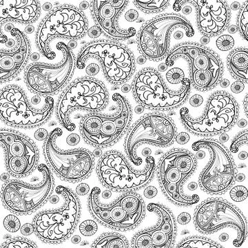 Lace black seamless pattern with flowers Stock Illustration