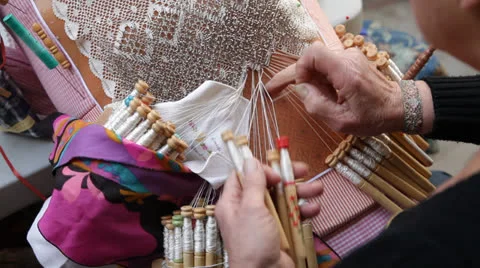 Lace bobbin Stock Footage 24702034