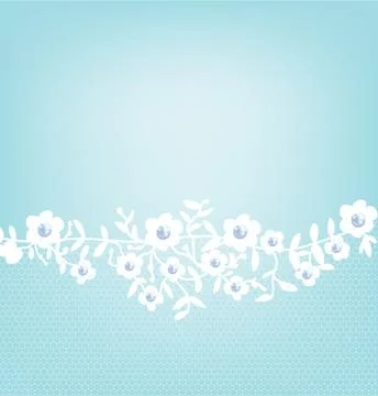 Lace border on blue background Stock Illustration