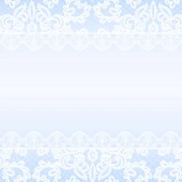 Lace border on blue background Stock Illustration