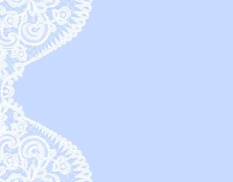 Lace border on blue background Stock Illustration