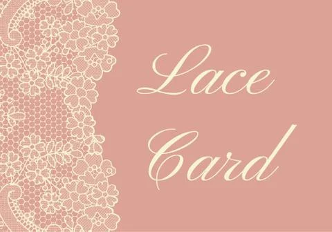 Lace border card Stock Illustration