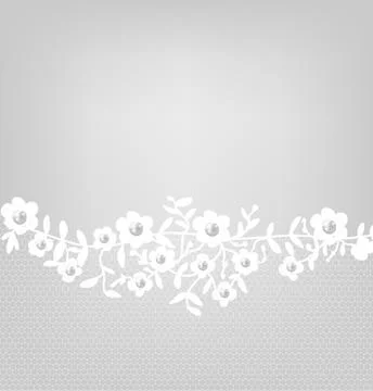 Lace border on gray background Stock Illustration