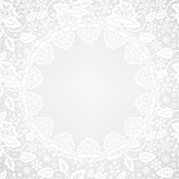 Lace border on gray background Stock Illustration