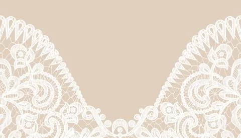 Lace border on green background Stock Illustration