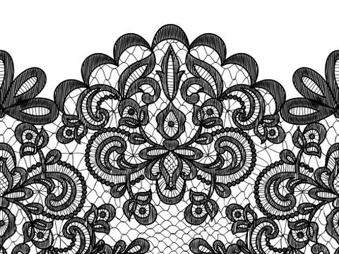 Lace border on green background Stock Illustration
