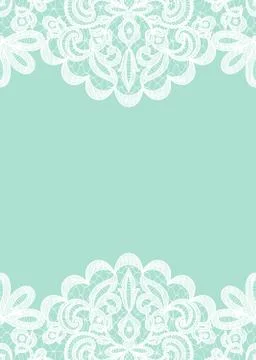 Lace border on green background Stock Illustration